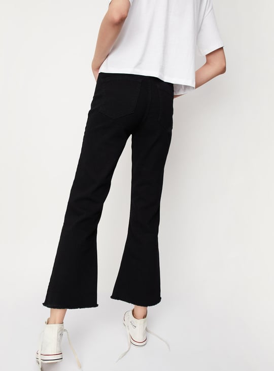 Women Solid Kick Flare Jeans