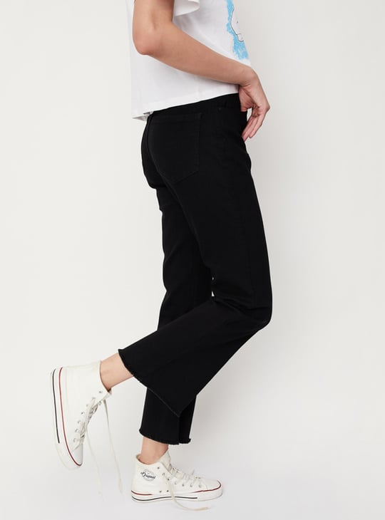 Women Solid Kick Flare Jeans