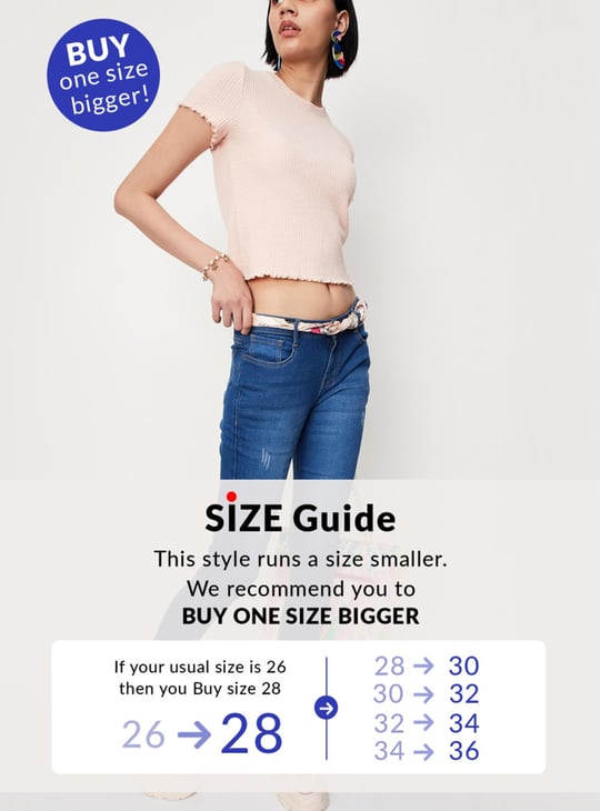 Women Distressed Skinny Fit Crop Jeans