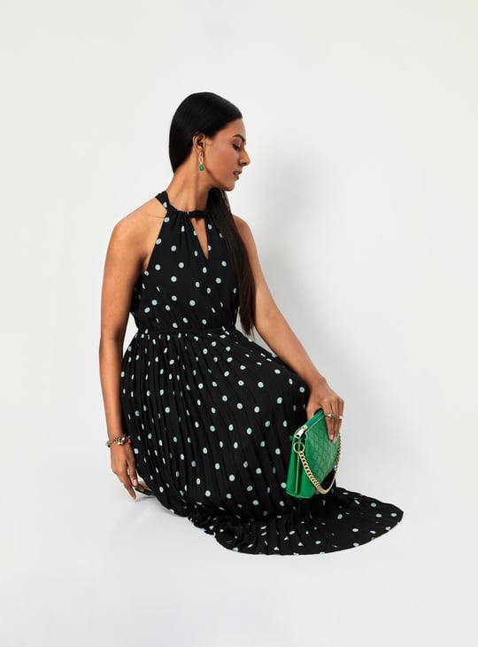 Women Printed Halter Neck Dress