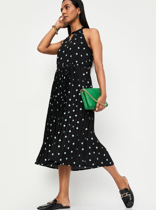 Women Printed Halter Neck Dress