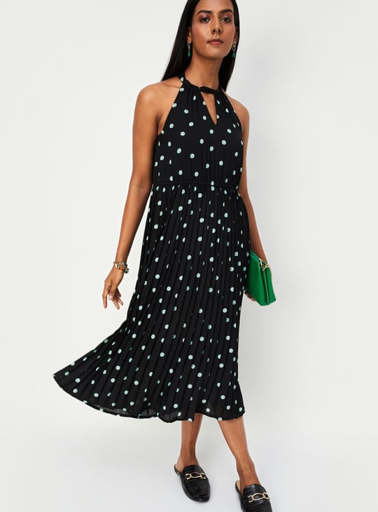 Women Printed Halter Neck Dress