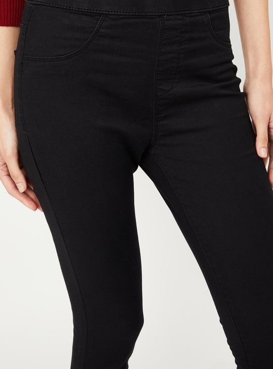 Women Solid Elasticated Jeggings