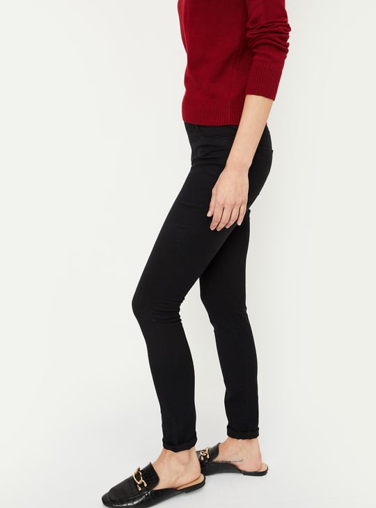 Women Solid Elasticated Jeggings