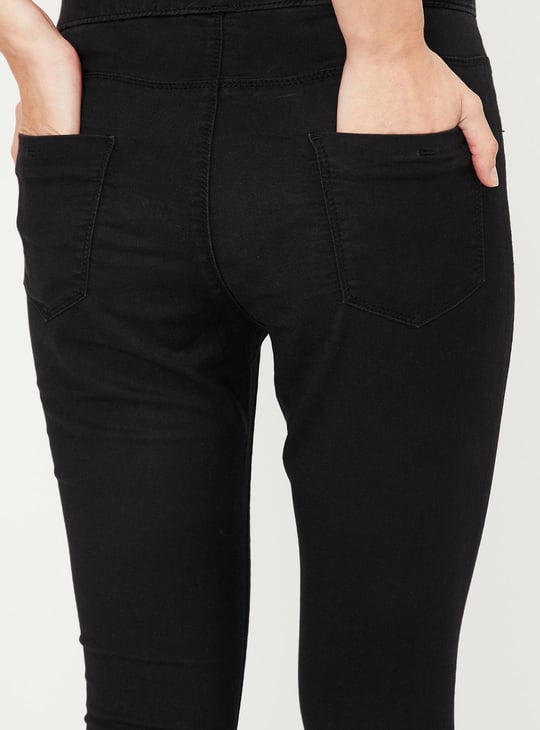 Women Solid Elasticated Jeggings