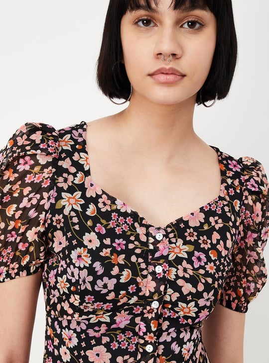 Women Floral Printed Fit and Flare Dress