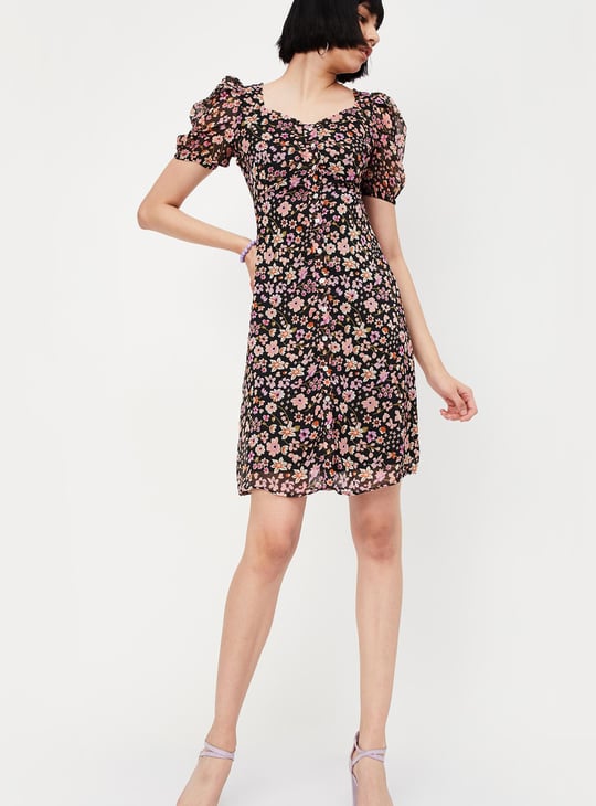 Women Floral Printed Fit and Flare Dress