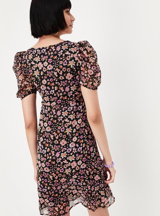 Women Floral Printed Fit and Flare Dress