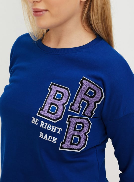 Women Printed Cropped Sweatshirt