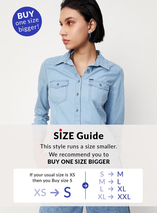 Women Solid Denim shirt