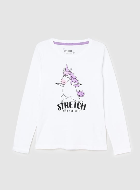 Girls Unicorn Printed T-shirt