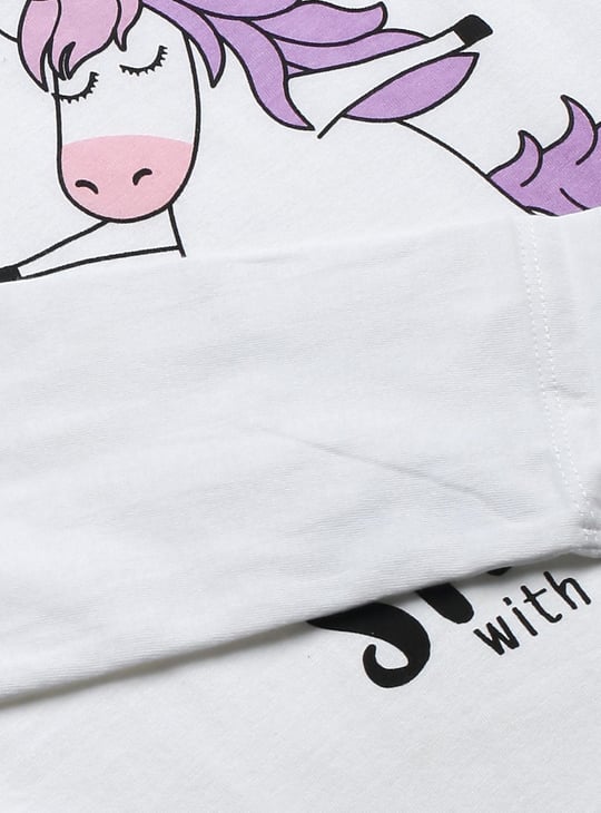 Girls Unicorn Printed T-shirt