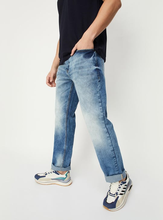 Men Washed Relaxed Fit Jeans