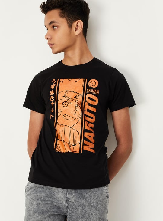 Boys Naruto Printed Cotton T-shirt