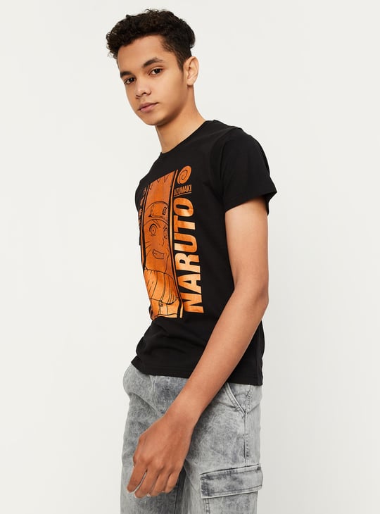 Boys Naruto Printed Cotton T-shirt