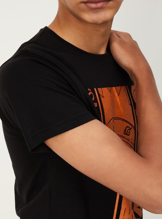 Boys Naruto Printed Cotton T-shirt