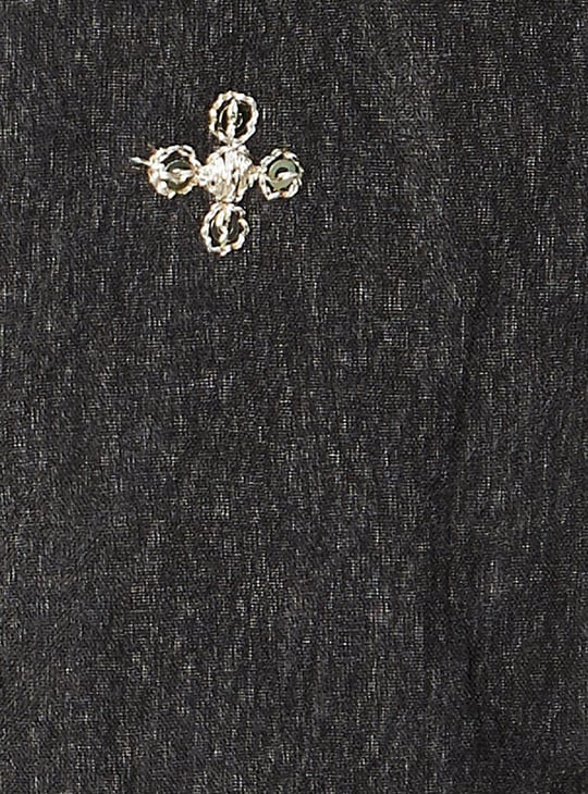 Women Sequinned Scalloped Dupatta