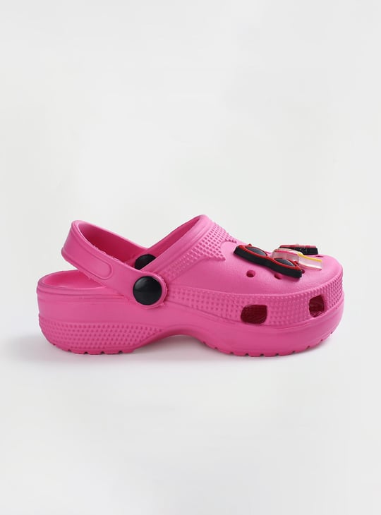 Girls Jibbitz-Detailed Clogs with Ankle Strap