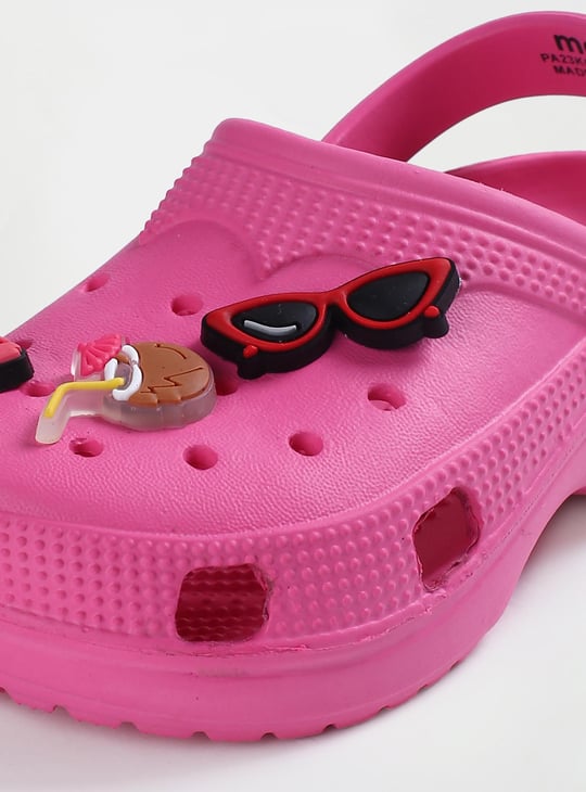 Girls Jibbitz-Detailed Clogs with Ankle Strap