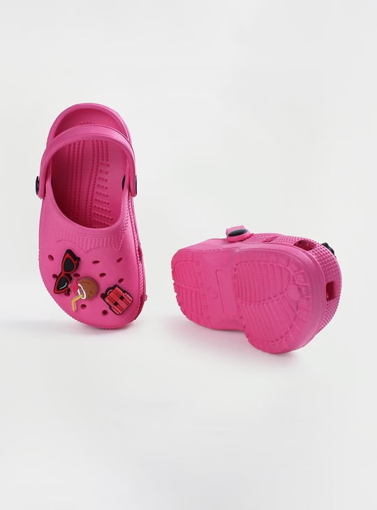 Girls Jibbitz-Detailed Clogs with Ankle Strap