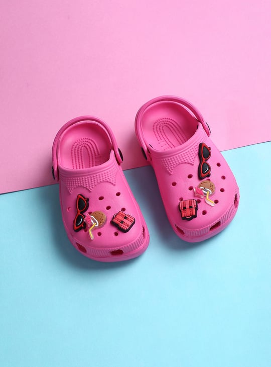 Girls Jibbitz-Detailed Clogs with Ankle Strap