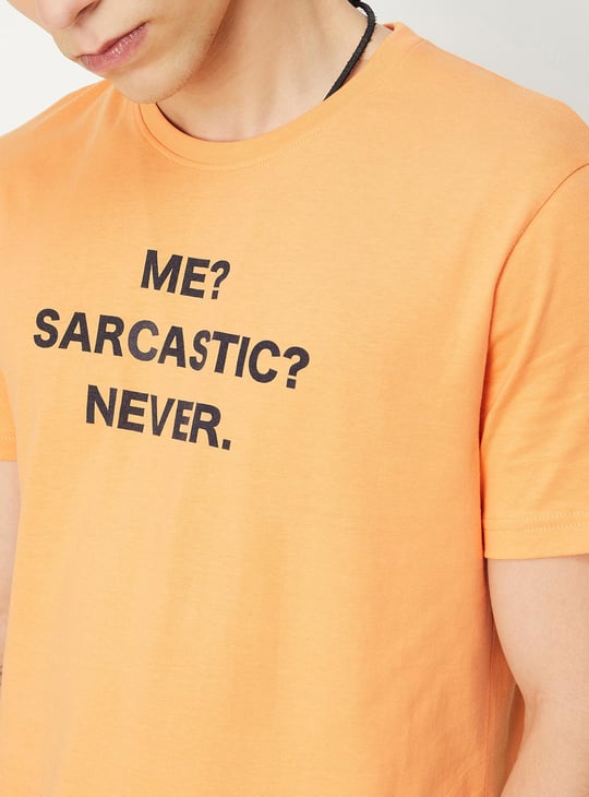 Men Typographic Slim Fit T-shirt