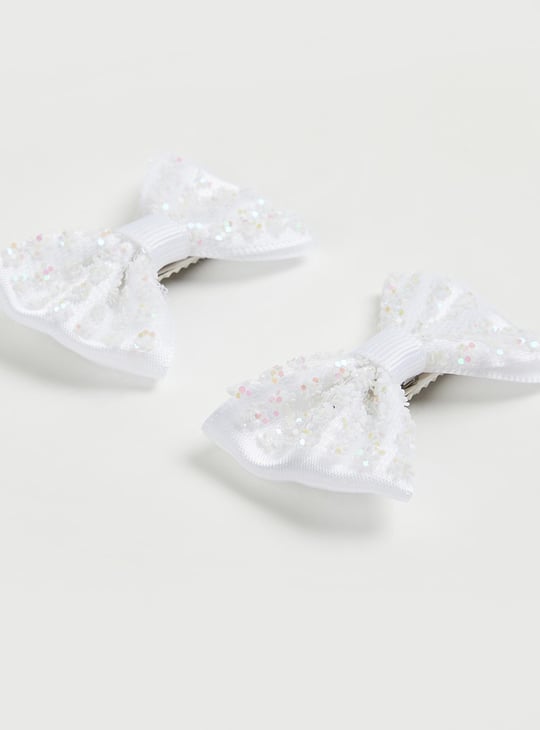Girls Bow Alligator Hair Clips - Pack of 2