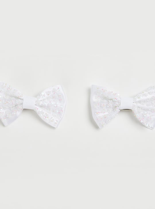 Girls Bow Alligator Hair Clips - Pack of 2