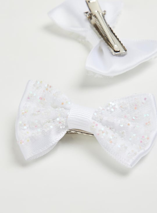 Girls Bow Alligator Hair Clips - Pack of 2