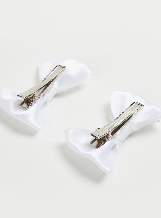 Girls Bow Alligator Hair Clips - Pack of 2