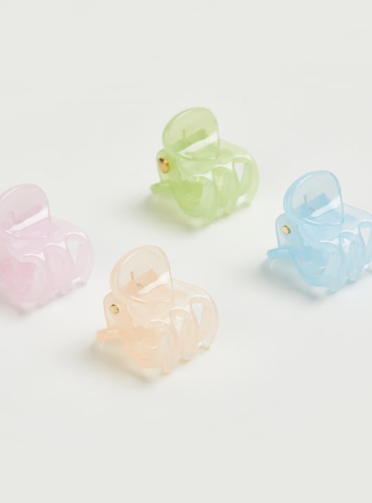 Women Solid Hair Claw Clips - Pack of 4