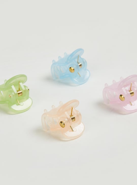 Women Solid Hair Claw Clips - Pack of 4