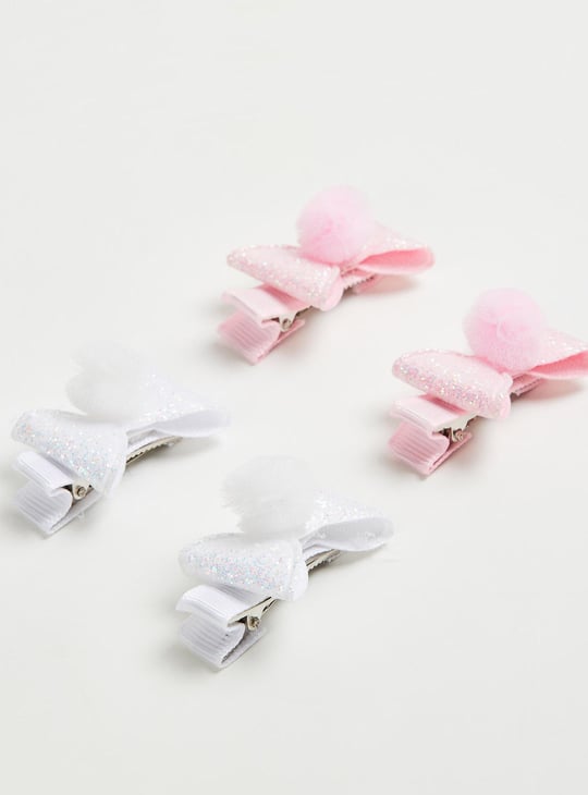 Girls Bow Alligator Hair Clips - Pack of 4