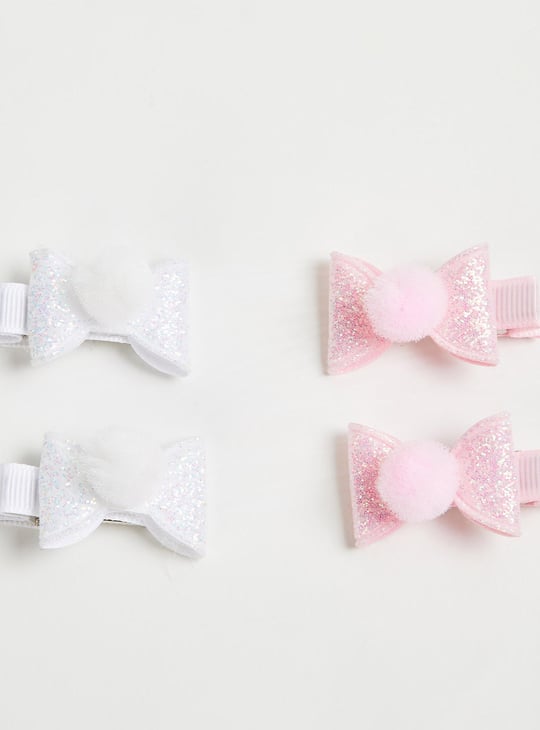 Girls Bow Alligator Hair Clips - Pack of 4