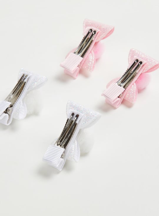 Girls Bow Alligator Hair Clips - Pack of 4