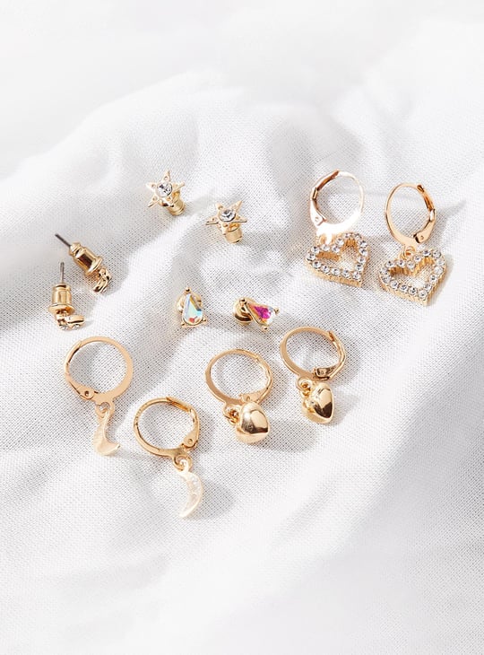 Women Embellished Drop and Stud Earrings - Pack of 6