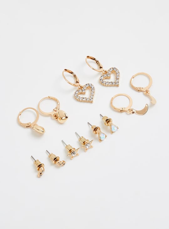 Women Embellished Drop and Stud Earrings - Pack of 6