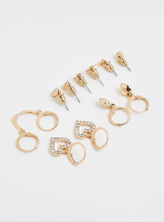 Women Embellished Drop and Stud Earrings - Pack of 6