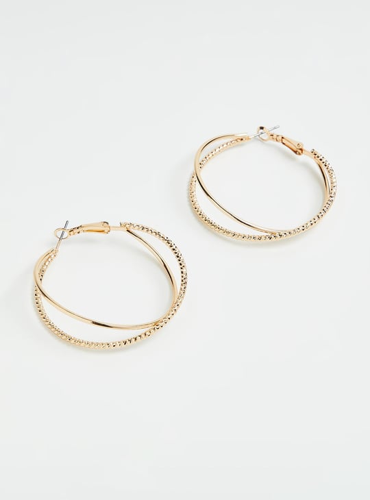 Women Textured Hoop Earrings