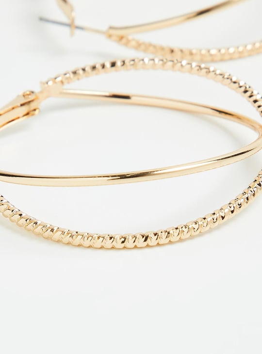 Women Textured Hoop Earrings