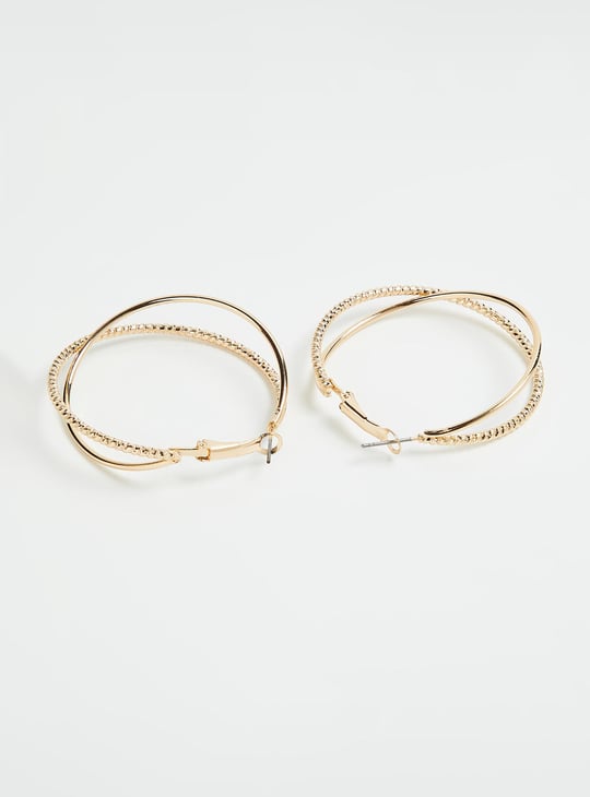 Women Textured Hoop Earrings