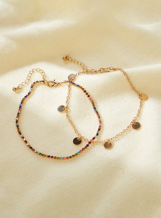 Women Embellished Anklets - Pack of 2