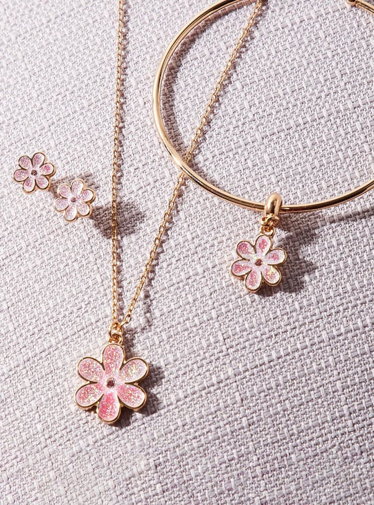 Girls Floral Jewellery Set