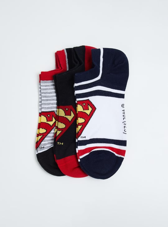 Men Superman Printed Socks - Pack Of 3