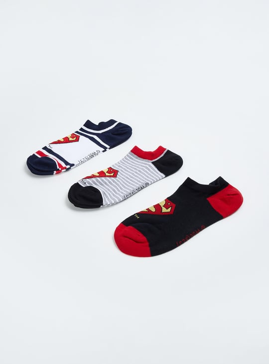 Men Superman Printed Socks - Pack Of 3