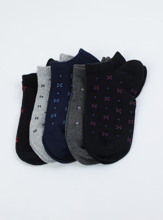 Men Printed Ankle-Length Socks - Pack of 5