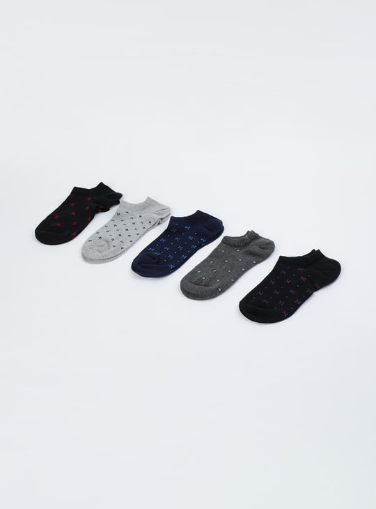 Men Printed Ankle-Length Socks - Pack of 5