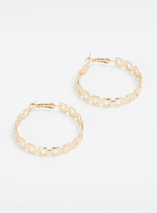 Women Textured Latch back Hoops
