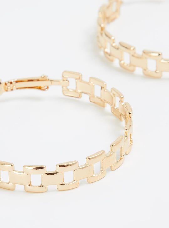 Women Textured Latch back Hoops