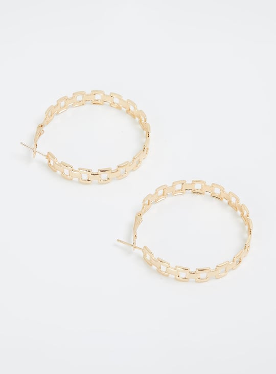 Women Textured Latch back Hoops
